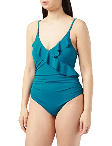 Iris & Lilly Costume da Bagno Contenitivo Donna, Blu, 46