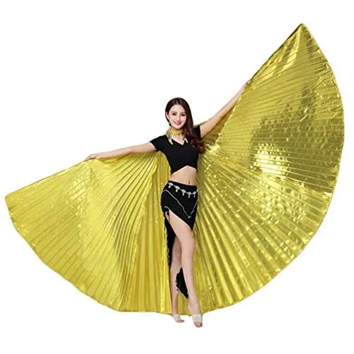 Tookang Donna 360 Gradi Ali di Iside MulticoloreAdulto Danza del Ventre Costume Prestazione Danza Cosplay Accessori No Bastoni