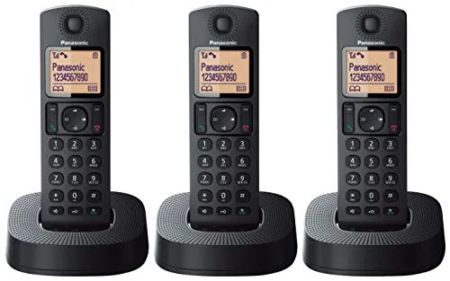 Panasonic kx-tgc313spb telefono cablate ISDN NERO, [Versione Straniera]