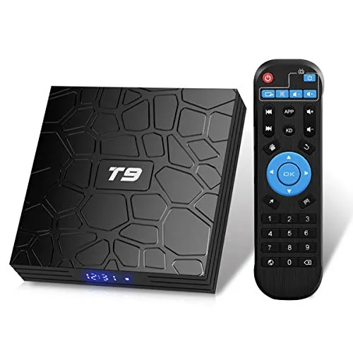 Android TV BOX, T9 Android 9.0 TV BOX 2GB RAM/16GB ROM RK3318 Quad-Core Support 2.4/5.0 Ghz WiFi 4K HDMI DLNA 3D Smart TV BOX