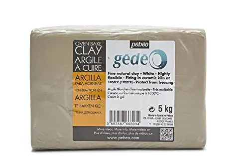 Pébéo Gedeo 766303 - Argilla per cottura al forno, bianca, 5 kg, 1 confezione