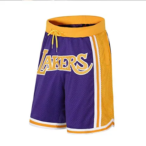 JX-PEP James Lakers Shorts Doppio Estate Sport Shorts Moda Uomo Casuale Allentato Pallacanestro Pantaloncini, Pallacanestro Prestazioni Pantaloncini Inferiore Jersey,Viola,XXXL