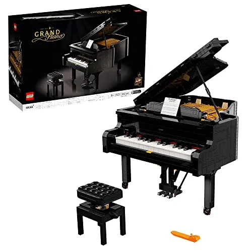 LEGO Ideas Pianoforte a Coda, Modellino da Costruire per Adulti Funzionante con Motore Powered Up, Idea Regalo, Decorazione per la Casa, 21323