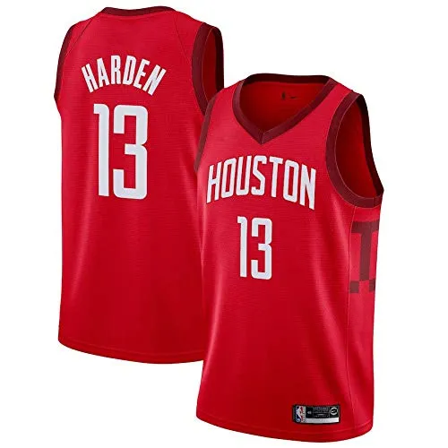 canottejerseyNBA James Harden - Houston Rockets #13, Basket Jersey Maglia Canotta, Swingman Ricamata, Abbigliamento Sportivo (S, Rosso Earned Edition '19)