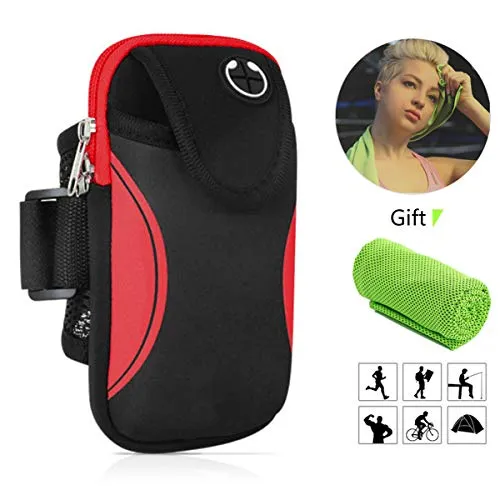 Fascia Sportiva da Braccio,Portatile di Sport Armband Borsa Impermeabile Esterno Sacchetto Bracciale Porta cellulare telefono auricolari per MP3 Smartphone Samsung Huawei HTC - Fitness,Corsa,Palestra