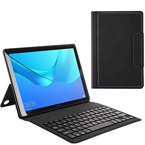 MoKo Huawei MediaPad M5 10.8 Case - Tastiera Bluetooth Senza Fili QWERTY (Layout Inglese) Custodia per Huawei MediaPad M5 10.8 Pollici, Nero