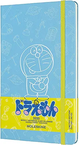 Moleskine Agenda Settimanale 12 Mesi 2020 Doraemon Special Edition Bianco con Copertina Rigida e Chiusura ad Elastico, Dimensione Large 13 x 21 cm, 144 Pagine