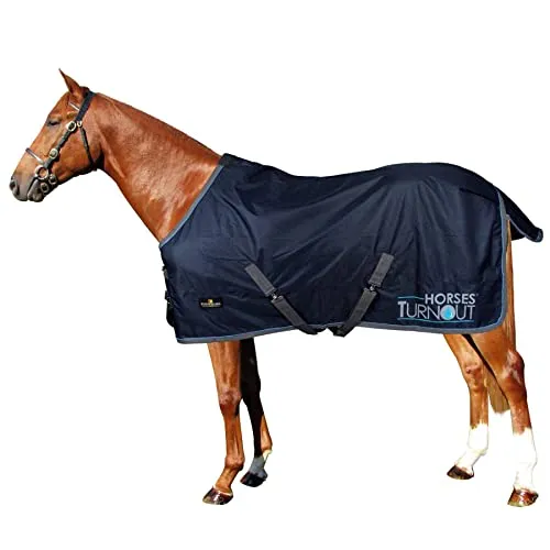 Horses, Coperta da Paddock per Cavallo Turnout, Impermeabile, Resistente, con Cinghie ad Incrocio (162 cm)