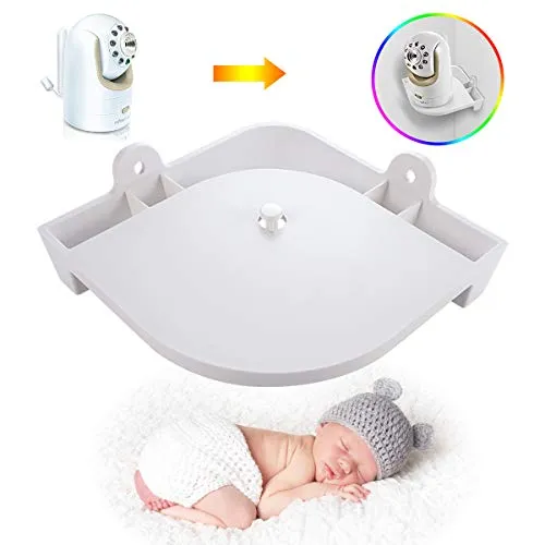 Supporto per Baby Monitor, Ripiano Angolare per Fotocamera con 8 Nastri, 2 Staffe, 8 Fascette per Cavi, Supporto per Monitor da Parete per Bambini Adatto per la Maggior Parte Dei Baby Monitor