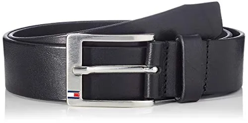 Tommy Hilfiger New Aly Belt Cintura, Noir (Black 090), 115 cm Uomo