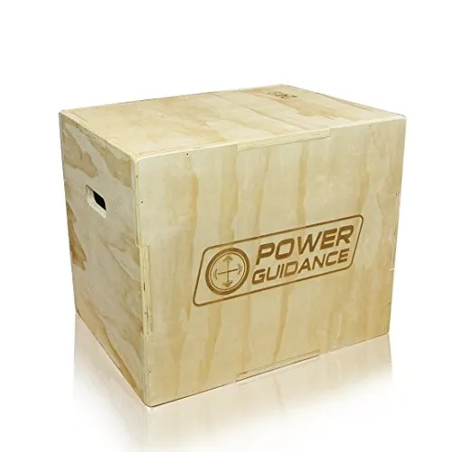 POWER GUIDANCE 3 in 1 Scatola pliometrica in Legno - Ideale per Allenamento a Croce - 40/35/30CM - Plyometric Jump Box, Plyo Box in Legno, Plyo Box