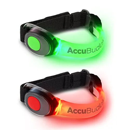 AccuBuddy Braccialetto LED - Luce di Sicurezza, Luminosa, per Ogni Tipo di attività Sportiva all'Aperto