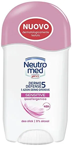 Neutromed - Deo Stick Dermo Defense, 5 Azioni Dermo-Difensive, Sensitive Ipoallergenico - 50 ml