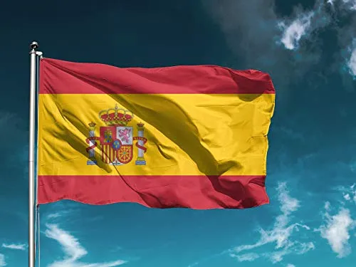 Bandiera spagnola, dimensioni 100 x 70 cm, facile da posizionare, decorazione esterna, 1 pezzo