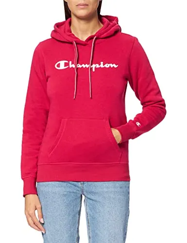 Champion Legacy Classic Logo Felpa con Cappuccio, Rouge Persan, L Donna