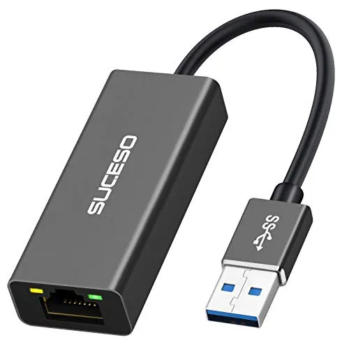 SUCESO Adattatore USB 3.0 a Ethernet Gigabit RJ45 Adattatore USB di Rete 1000Mbps Ethernet USB 3.0 Alta Velocità LAN Ethernet Per Windows 11 10 8 7 Vista XP,Macbook Air,Mac OS,Surface,Linux,Chrome OS