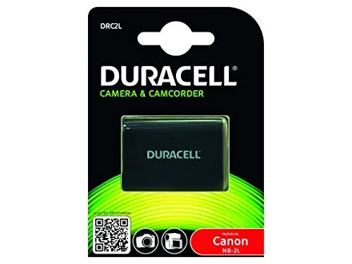 Duracell DRC2L Batteria per Canon NB-2L, 7.4 V, 650 mAh, Nero