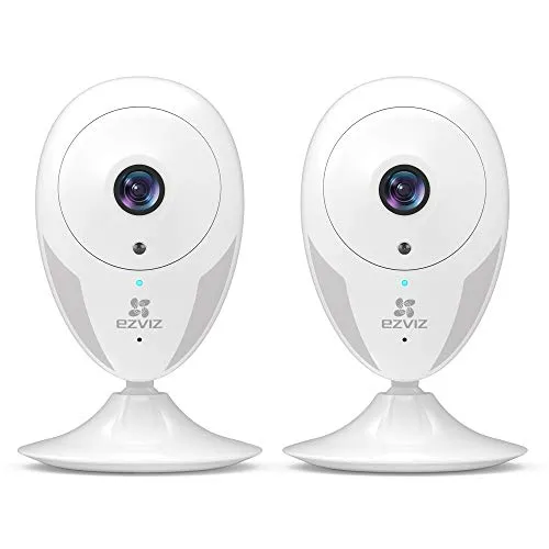 EZVIZ telecamera da interno wifi ip camera 720p grandangolare visione notturna avviso movimento audio ad due vie grandangolare app mobile compatibile con Alexa confezione formato famiglia da 2