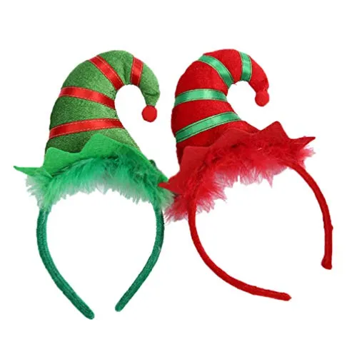 Amosfun 2 Pezzi di Fasce per Cappello da Elfo di Natale Accessori per Capelli per Fascia da Elfo per Feste di Festa per Bambini per Adulti Forniture per Feste di Natale per Bambini