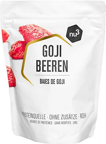 nu3 Bacche di Goji Premium Sacchetto da - 500g - Bacche Leggermente Essiccate da Agricoltura Biologica Certificata nello Ningxia - Gustose e Sane Senza Conservanti e Glutine