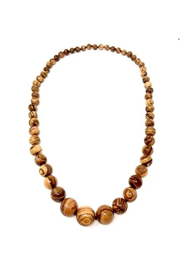 Collana con perle di vero legno d'ulivo - fatto a mano - gioielli in legno - gioielli in legno d'ulivo