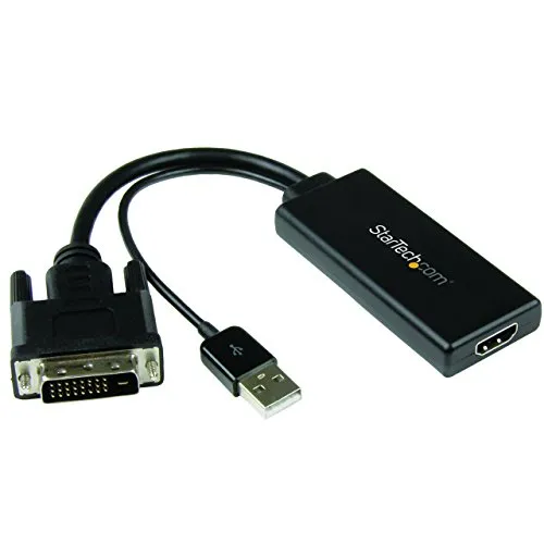 StarTech.com Adattatore Video DVI a HDMI con alimentazione USB e Audio -Convertitore DVI-D a HDMI 1080p