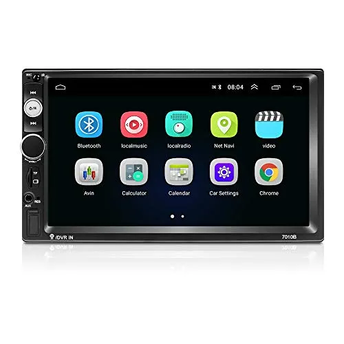 Android 9.1 Autoradio Bluetooth 2 DIN 7 Pollici 1080P HD Touch Screen Supporto GPS Navigation WiFi Collegamento Mirror FM Radio 2G/16G Car Multimedia Radio (Telecamera Posteriore Inclusa)