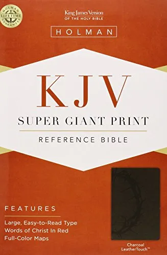 Holy Bible: King James Version, Charcoal, Leathertouch, Super Giant Print Reference Bible
