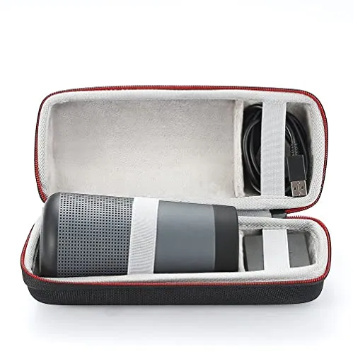 Custodia Rigida da Viaggio Trasportare Eva Borsa per Bose SoundLink Revolve Bluetooth Speaker. Adatto al cavo USB e al caricabatterie da parete-Nero