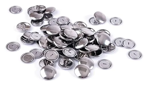 Hemline – bottoni di conchiglie con elementi metallo top 11 mm senza cucire o attrezzi, confezione da 25