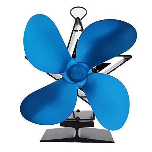 Elettrodomestici Potenza termica Ventilatore per camino Ventilatore termico per stufa a legna per legna / Bruciatore a ceppo / Camino Ventilatori a quattro foglie ecologici blu a quattro foglie