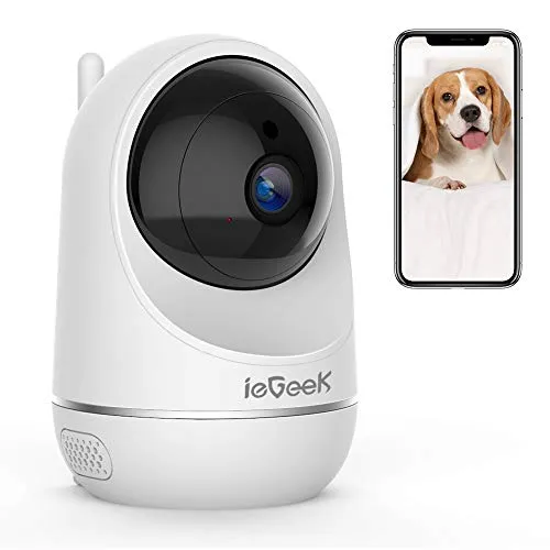 ieGeek 3MP Telecamera Wi-Fi Interno, Baby Monitor, Videocamera Sorveglianza Interno WiFi con Visione Notturna, Audio Bidirezionale, Notifica di Rilevamento del Movimento