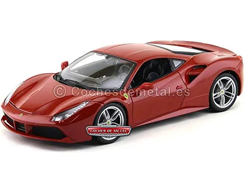 Bburago- Burago Ferrari 488 GTB R&P-1:18 Modellino Die Cast, Colore Rosso, Scala, 873195