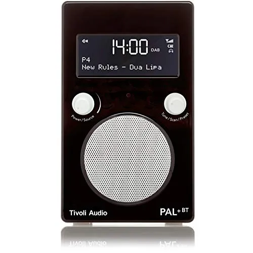 Tivoli Audio PAL+ BT - Radio portatile DAB/DAB+/FM con Bluetooth per streaming senza fili - Glossy Black/White