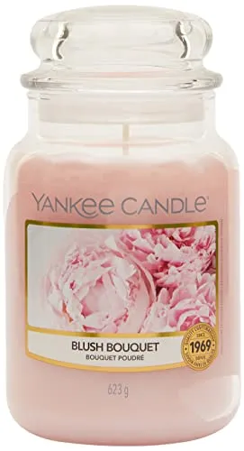 Yankee Candle Blush Bouquet - Candela in barattolo di vetro, 623 g, colore: Rosa
