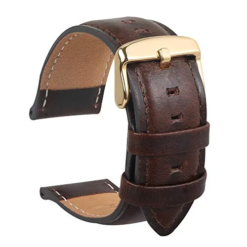 HVDHYY Cinturino Pelle Vitello Super Soft La Sostituzione Strap E Strumento Riparazione Dell'asta A Molla Regalo Per Uomini Donne 20MM Marrone Scuro