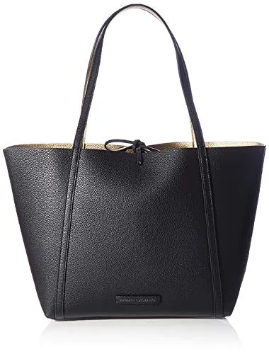 ARMANI EXCHANGE Borsa da donna Pebble reversibile, oro (nero/oro), 29 x 13 x 44 cm (larghezza x altezza x profondità), EU, Oro (oro/nero), 29x13x44 cm (B x H x T)