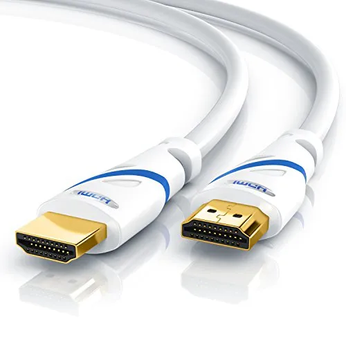 Primewire - 7,5m - Cavo HDMI 4k HDR 60Hz 2.0a b - 3D - ARC - CEC - HDCP - Ultimo standard - Contatti dorati - Triplice protezione - Antipiega - elevata larghezza di banda fino a 18 Gbit s - Bianco