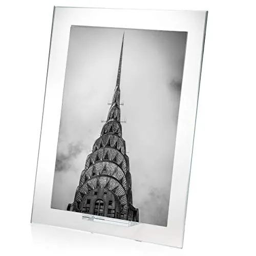 OMODOMO - Cornice di Cristallo per Foto 20x30 cm Realizzata a Mano in Italia. Portafoto da Tavolo Ice, Idea Regalo Unica per Anniversario Matrimonio, Laurea, Nozze d'oro e Occasioni Speciali.