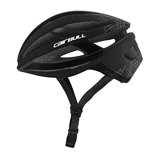 Casco bici da corsa Cairbull Vista Casco protettivo ultraleggero con luce posteriore USB - casco cilindro M/L 54-61 cm regolabile.Disponibile in quattro colori (nero)