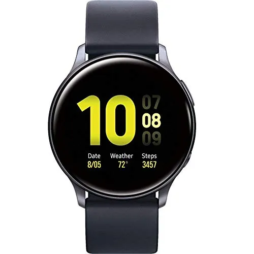 Samsung Galaxy Watch Active2 (cinturino in silicone + lunetta in alluminio) Bluetooth – Internazionale (Aqua Black, R830-40 mm) (rinnovato)