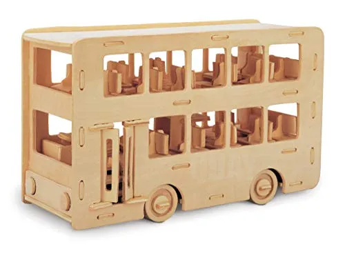 Autobus a due piani QUAY Woodcraft Kit di costruzione FSC