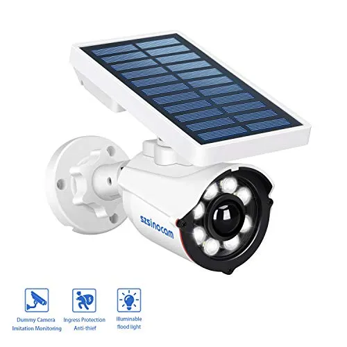 SZSINOCAM Luce Solare Esterno con Sensore di Movimento, Wireless 8 LED Luce Esterno Solare Sensore Movimento,800 Lume Luci Solari da Parete Impermeabile,Luce Solare Esterno Giardino,Patio,Portico