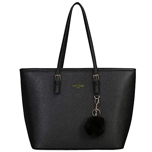 URAQT Borse Tote Donna, Borsa della spesa Borse Donna da Spalla Semplice Grandi Capacità Moda Tote Bag Borse Donna Grandi Borse Nera