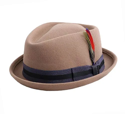 Stetson - Cappello Pork Pie Idrorepellente Diamond Woolfelt - Size M - 78-Camel