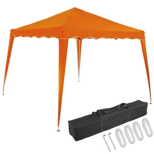 Deuba Gazebo da Giardino Capri 3x3m Pop-Up Protezione 50+ Impermiabile Tenda a Fisarmonica Arancione