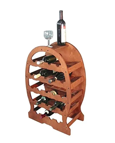 Cantinetta portabottiglie vino a BOTTE in legno 23posti