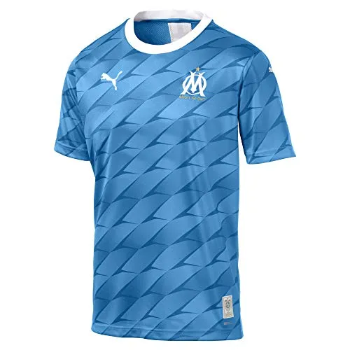 PUMA Om Away Shirt Replica SS with Sponsor, Maglia Calcio Uomo, Blue Azur/White, M