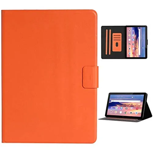 GLXC AYDC for Huawei MediaPad T5 Custodia in Pelle Orizzontale Orizzontale a Colori Solido con Slot e Supporto for Carte (Color : Orange)