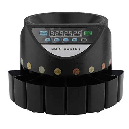 yesper Conta Monete muenzzaehl macchina monete sortierer monete Euro soldi macchina contasoldi Coin Counter Sorter 300 pezzi/min Nero